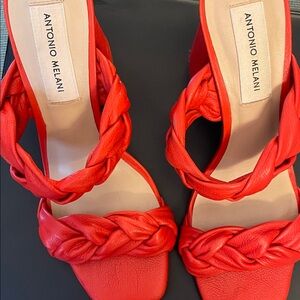 ANTONIO MELANI Red Braided Heels